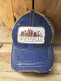 Nashville Skylinedistressed Trucker Hat